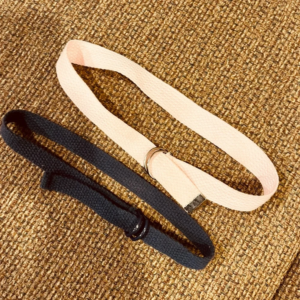Girls Pink and Blue Fabric Belts